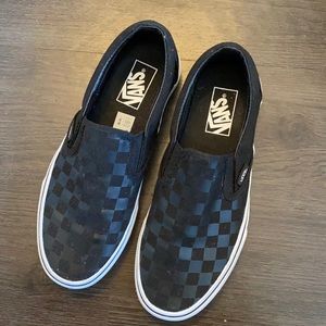 VANS Checkerboard Slip-On Black & Black Shoes